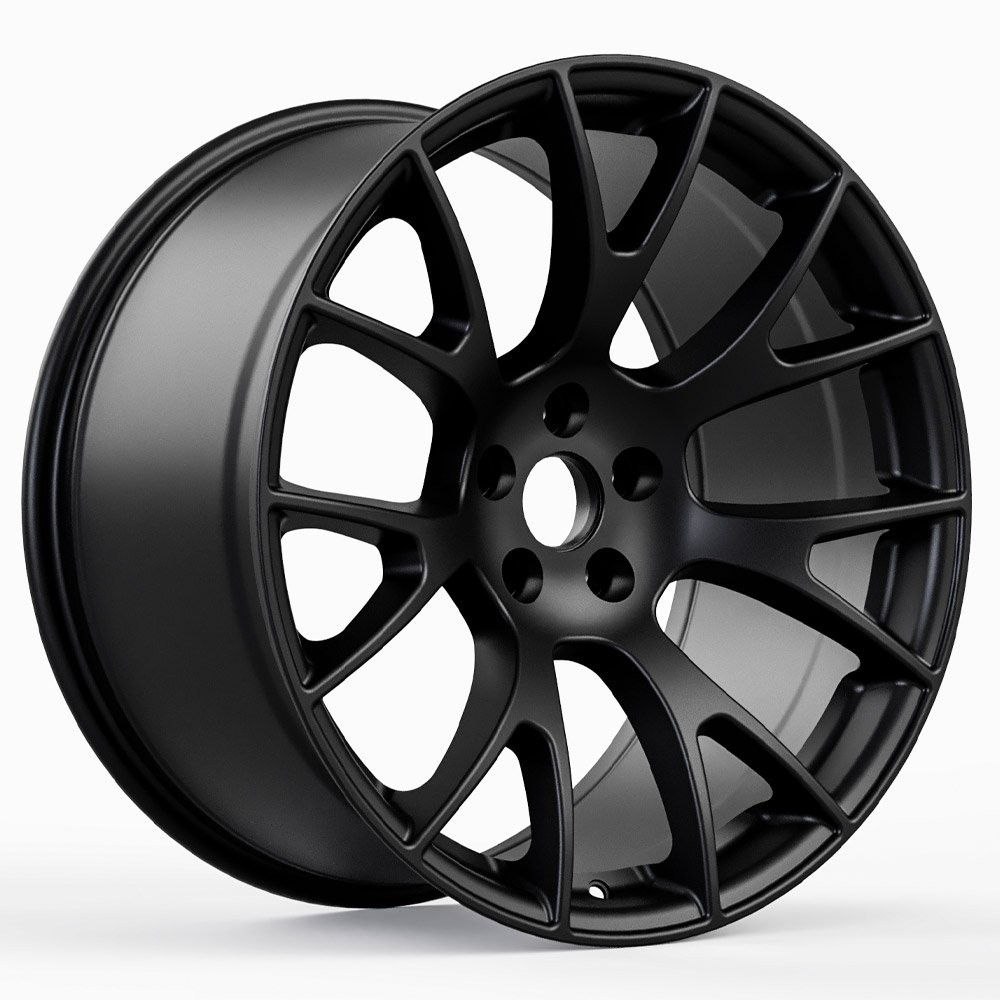 Hellcat Style Matte Black Wheel (20" x 9", +20 Offset, 5x115 Bolt Pattern, 71.6 mm Hub)
